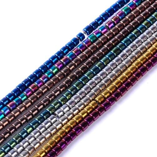 8colors 2.2mm Natural Stone Bright Hematite Beads Cylinde shape loose beads for DIY Necklace Bracelet Jewelry Making Accessories