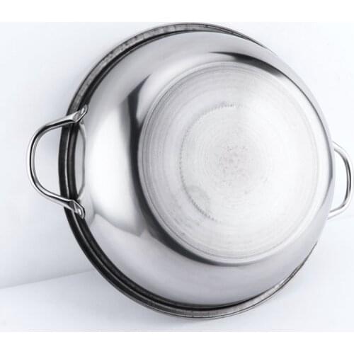 Hot Pot Stainless Steel Divided Extra Smaller Pot 2 Handle Cooking Kitchenware Pot Cooking Supplies 11 12 12.6 13.4 Inch Home Ac