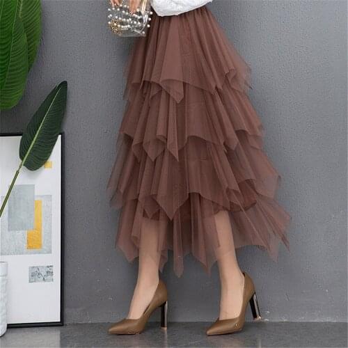 Summer Women Skirt Fresh Floral Print High Elastic Waist Pleated Tutu Skirt Long Casual Skirts Midi Plus Size Khaki Faldas A519