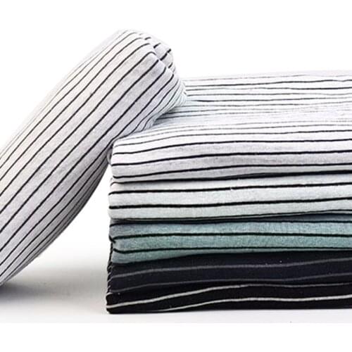 Linen Jersey Fabric Mercerized Cotton Blend Knit Fabric Stripe For t-Shirt Cool Cloth 50*150cm/Piece K302243