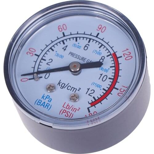 Bar Air Pressure Gauge 13mm 1/4 BSP Thread 0-180 PSI 0-12 Manometer Double Scale For Air Compressor