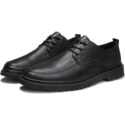 B52 Mens Leather Shoes New Fashion Comfortable Small Leather Shoes Casual Dark Flower Sport Korean Low - Top Mens Shoes PU