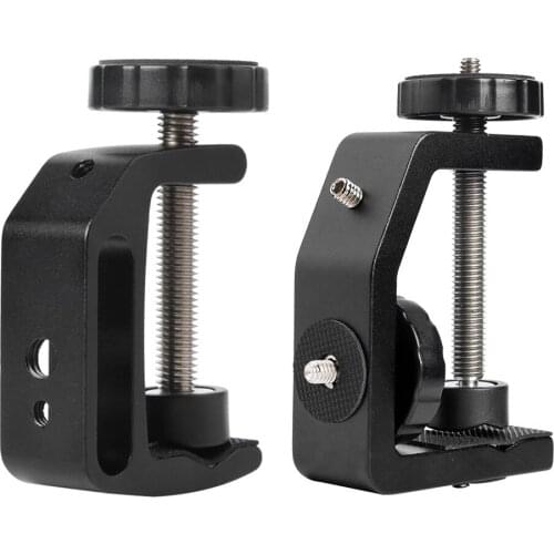 Aluminum Alloy Desk Clamp Bracket Camera Lamp LED Flash Light Fixed Holder for Photography Live Studio