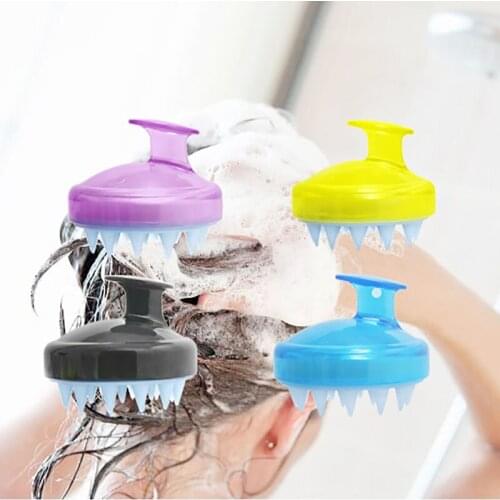 The Original Silicone Shampoo Brush Hair Massage Shampoo Comb Scalp Cleaning Head Itching Airbag Comb Soft Random Color