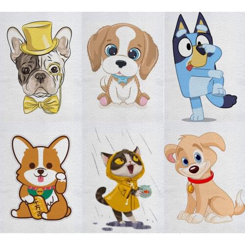 Cute Cartoon Dog Printed Artificial Leather Lychee Pattern DIY Bag Handmade Pillow Sewing Products 22X30cm A4