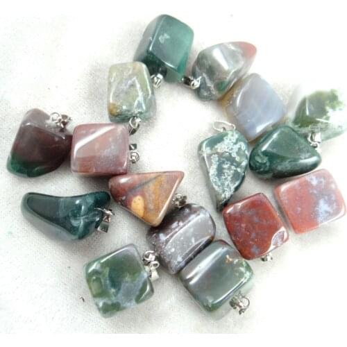 Natural stone Quartz Crystal Opal lapis India agates Irregular shape Pendants for diy Jewelry making Necklaces Accessories 50PCS