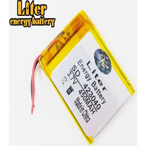 Polymer lithium ion battery 3.7 V, 423040 450mAh CE FCC ROHS MSDS quality certification