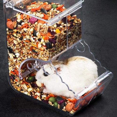Portable Hamster Rabbit Hedgehog Food Dispenser Acrylic Clear Automatic Feeder Pet Supply Кормушка для домашних животных