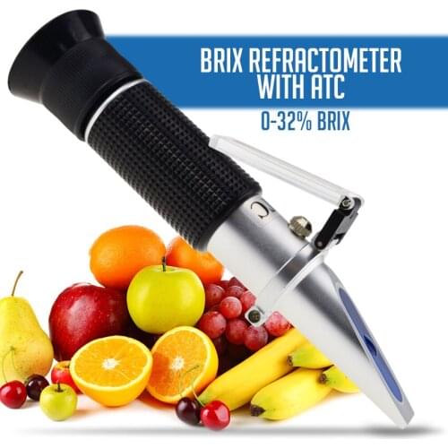 0-32% Brix Refractometer ATC High-Concentrated Sugar Solution Content Test Tool 0.2% Division, Homebrew Tester Meter