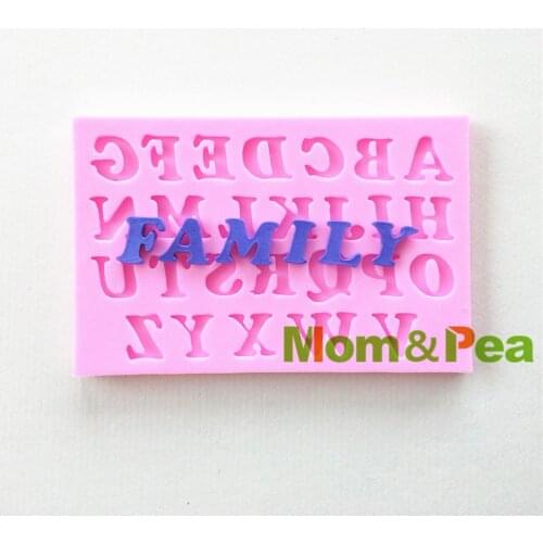 Mom&Pea 0156 Capital Characters Letters Shaped Silicone Mold Cake Decoration Fondant Cake 3D Mold Food Grade Silicone Mould