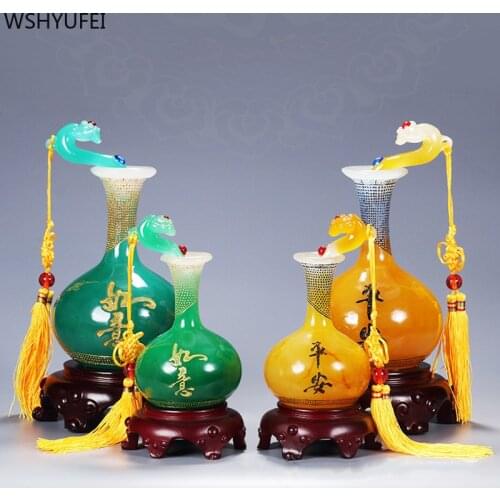 Home Resin Vase Ornaments Living Room TV Cabinet Retro Decoration Study Bogu Frame Decor Crafts Housewarming Wedding Gifts