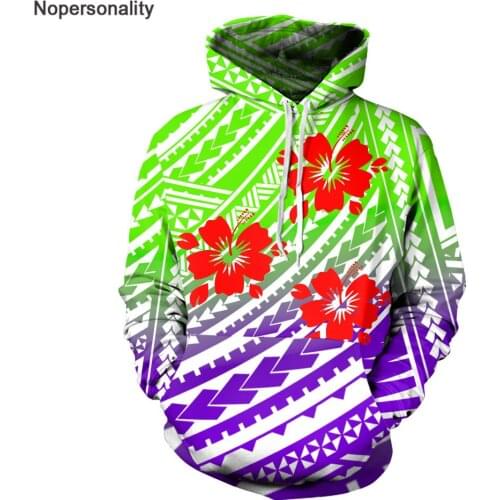 Nopersonality Womens Hip Hop Casual Sweatshirts Streetwear Hawaii Polynesian Hibiscus Plumeria Autumn Pullover Tops Sudaderas