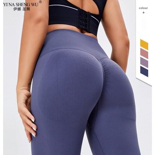 Women High Waist Yoga Pants Seamless Tummy Control Leggings Push Up Running Jogging Sports Athletic Tight Hip Shaping Sportswear