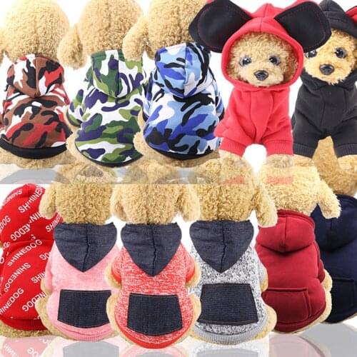 Winter Warm Pet Dog Clothes Soft Cotton Four-legs Hoodies Outfit For Small Dogs Teddy Clothing Puppy Coat