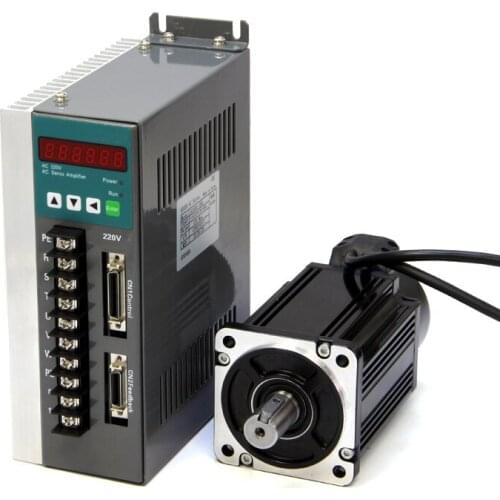 1kw servo motor set 1000W 80ST high speed 2500 rpm 4Nm AC 220V servo motor driver set