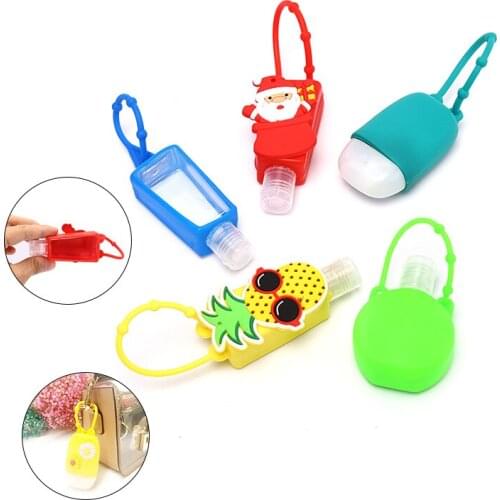 1pc 30ml Cute Cartoon Silicone Bath Shower Hand Sanitizer Bottle Hangable Portable Liquid Soap Dispenser Container Refill Bottle