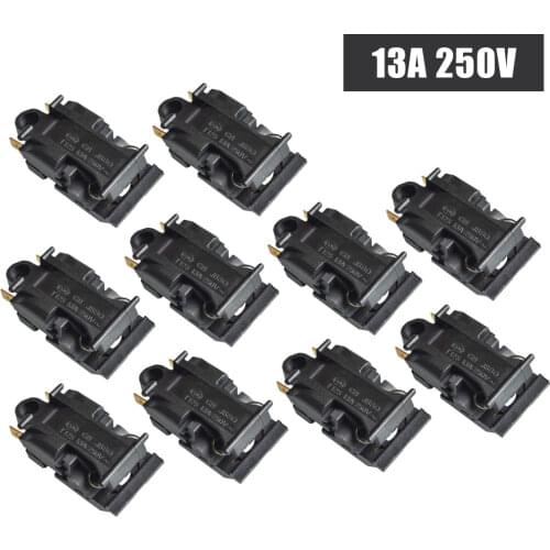 10pcs 13A Electric Kettle Thermostat Switch 2 Pin Terminal Kitchen Appliance Parts 46x21mm Kettle Steam Switch Accessories
