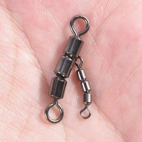 10PCS Three Ball Bearing Swivel Solid Rings Fishing Connector Ocean Boat Fishing Hooks Fishing ACC