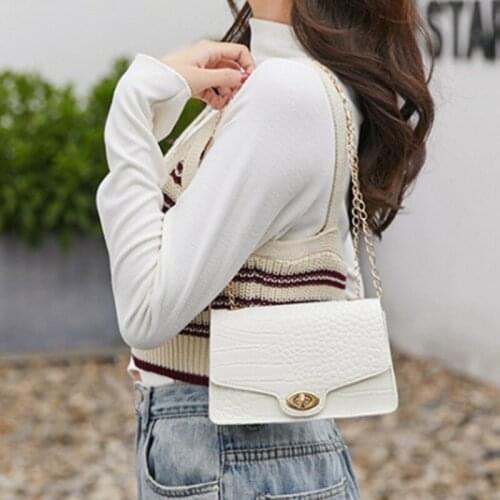 2021 Womens Designer Crossbody Bag Casual Small Square Bag Solid Color Crossbody Bags PU Leather Chain Handbags