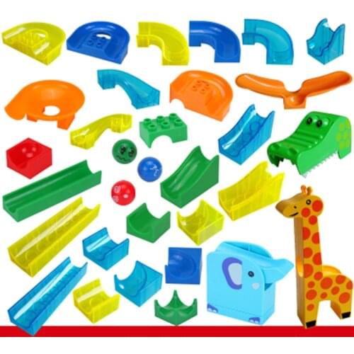 5pcs DIY Large Particle Building Blocks Tube Track Ball Slide Bulk Parts Accessories Assemble Bricks figure Model Children Toy