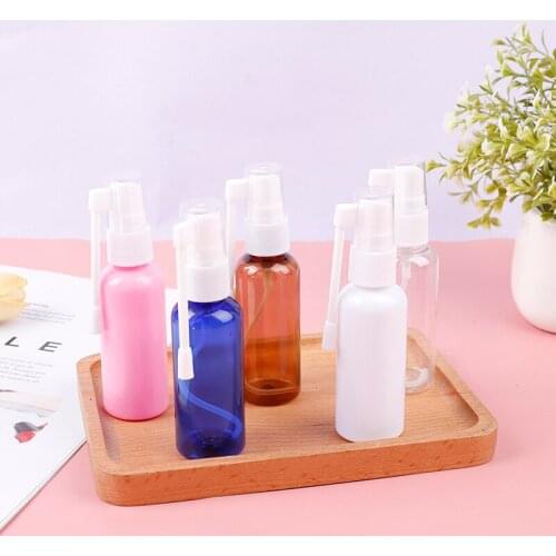 50ml Transparent Plastic Vacuum Nasal Spray Bottles 360 ° Rotating Spray Pump Cheap Portable Refillable Medical Packaging Bottle