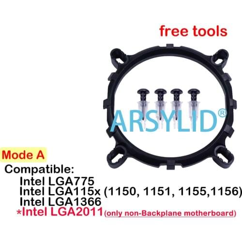 ARSYLID CPU fan bracket for Intel LGA775 1151 1366