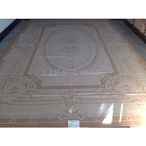 Free shipping 12'x18' Hand Woven French Aubusson rugs aubusson woolen rugs and handmade carpets