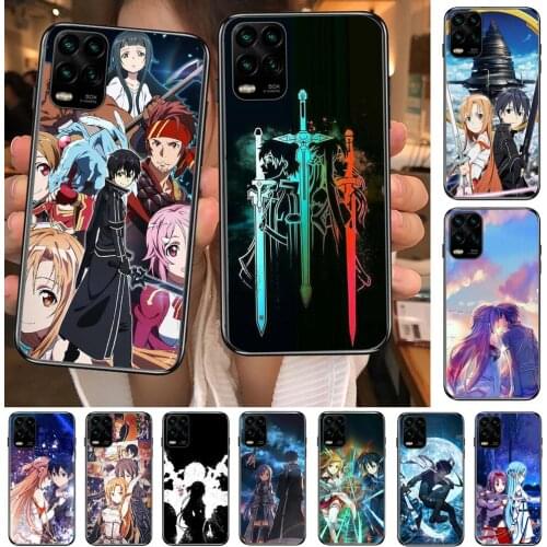 Anime Sword Art Online cartoon Phone Case For XiaoMi Redmi Note 11 10 9S 8 7 6 5 A Pro T Y1 Anime Black Cover Silicone Back Pre