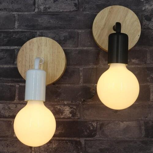 Wooden wall lights bedside wall lamp bedroom wall light sconce for kitchen restaurant modern wall lamp Nordic macaroon sconces