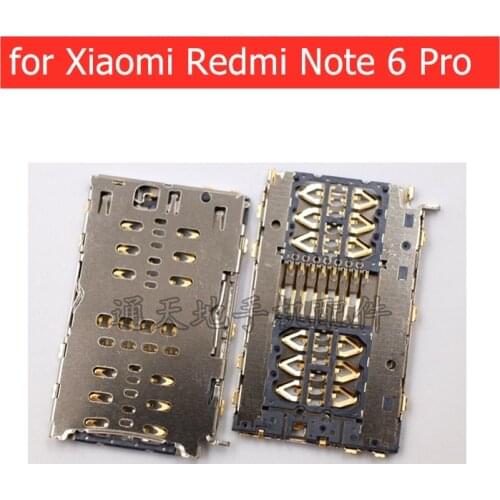 For Xiaomi Redmi Note 6 Pro SIM Card Reader Card Slot Tray Holder Connector Socket Repair Spare Parts