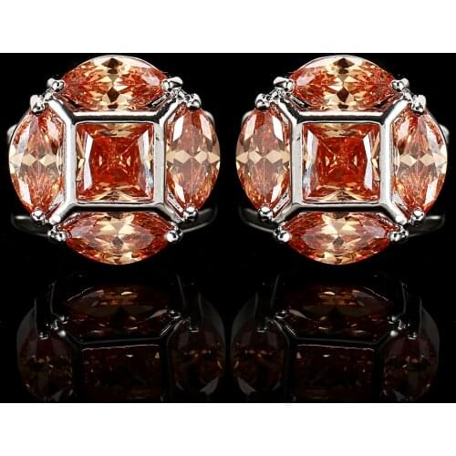 French Cufflinks for Mens Business Banquet Wedding Suits Shirts Jewelry Luxury Zircon Cuff Links Anniversary Holiday Gifts