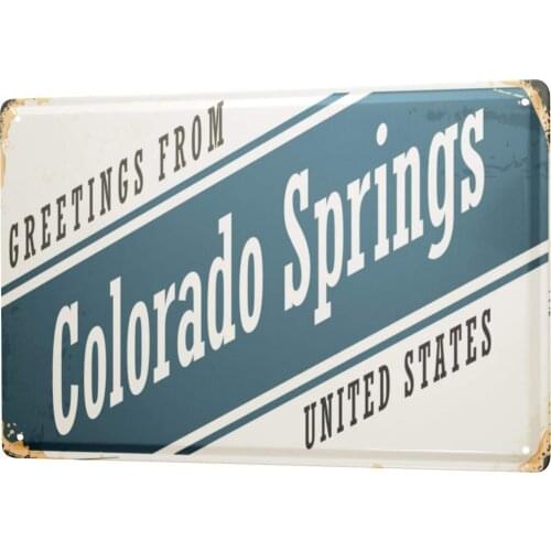 City of Colorado Springs Poster Funny Sign Tin Art Wall Decor Vintage Aluminum Retro Metal Tin Sign Painting Signs 20x30cm