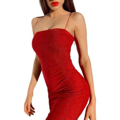 Hot 2020 Summer Dress Sexy Lady Slim Tube Top Spaghetti Strap Nightclub Party Bodycon Mini Dress Sexy Club vestido de mujer