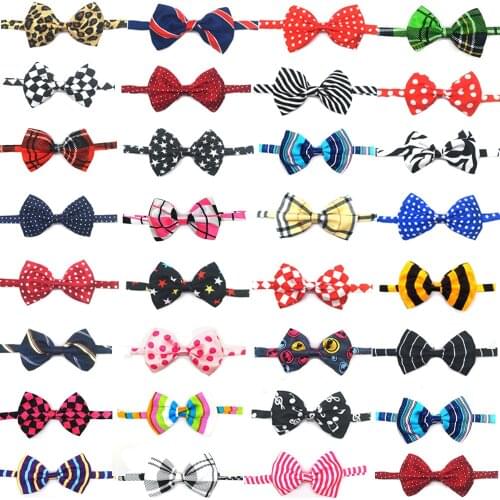Classic Stripe Pet Dog Bow Tie Collar Adjustable Length Cat Puppy Dress Up Bowknot Necktie Gentle Man Style Puppy Tie Neck Line