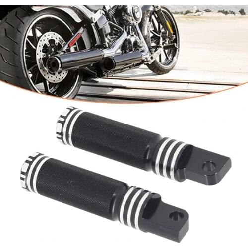 40%HOT2Pcs Motorcycle CNC Foot Pegs Flower Top Three Circle Black Modified Footrest for XL883 1200 X48 72
