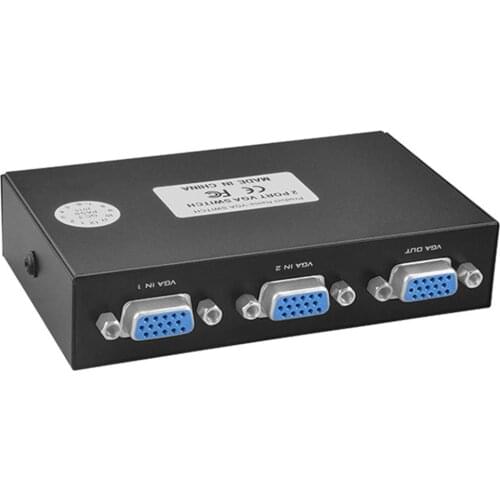 VGA Switcher 2 IN 1 Out VGA Computer Switcher 2 Port VGA 2 Way VGA Splitter Box Video Monitor Converter Adapter HD 1920 x 1440