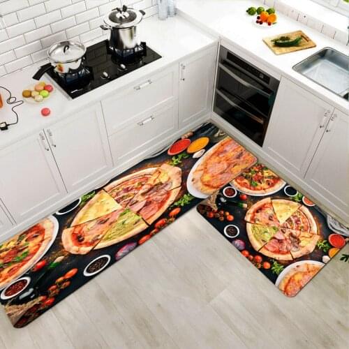 Kitchen Mat Home Entrance Doormat Bedroom Bedside Food Pattern Decoration Floor Carpet Hallway Bathroom Non-Slip Bath Rug Carpet