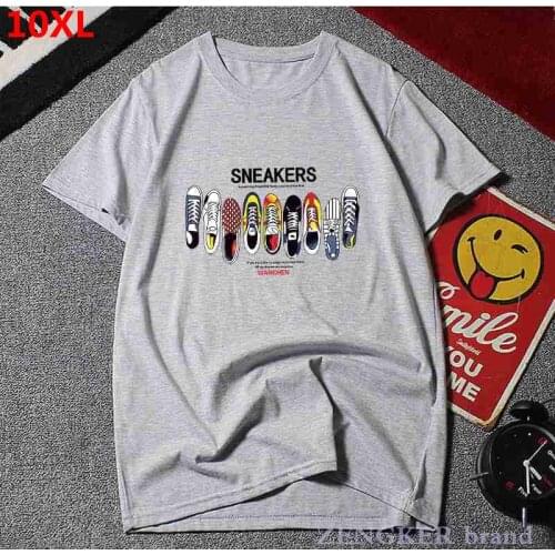 Summer short-sleeved T-shirt mens round neck top plus size half-sleeve compassionate loose oversized bottoming shirt 10XL 9XL