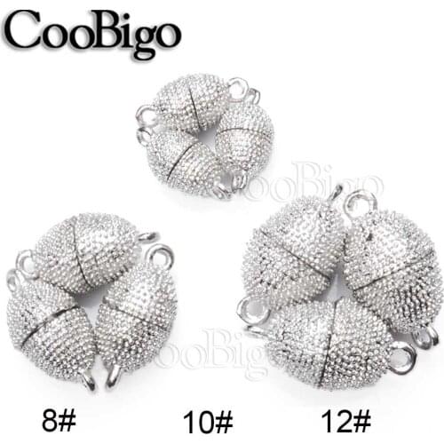 50 Sets Strong Magnet Clasps Metal Magnetic Snap Oval Jewelry Findings Necklace Bracelet Closure DIY Gift Accessories Silver