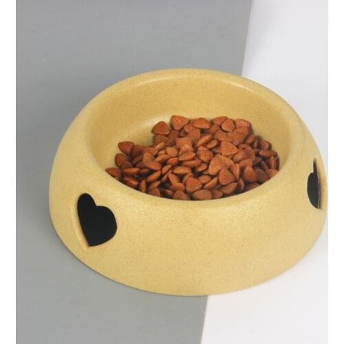 Bowls Cat Dog Feeders Bowl Plastic Love Pet Food Water Bowl Antiskid Pet Supplies Dog Cat Feeding Bowl Leakproof Colorful Bowl
