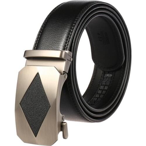 Men Belt Genuine Leather Luxury Strap Fashion Automatic Buckle Belts High Quality Classic Buckle Cowhide Belt for Business Men