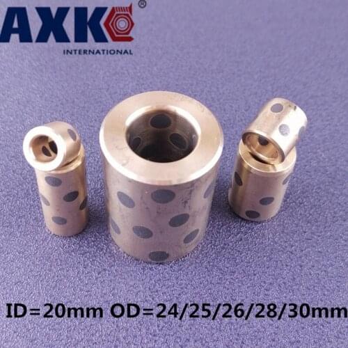 JDB Oil Self-lubricating Linear Graphite Copper Set Ball Bearing Bushing jdb Lm20 ID 20mm OD 26mm 28mm 4/10pcs Free Shipping