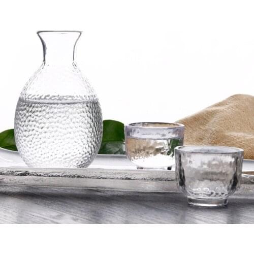 Japanese Spirits Cups Sake Pot Set Creative Crystal Glass Wine Bottle Cups Set Drinkware Sake Set 1pPot 4Cups Wedding Gift