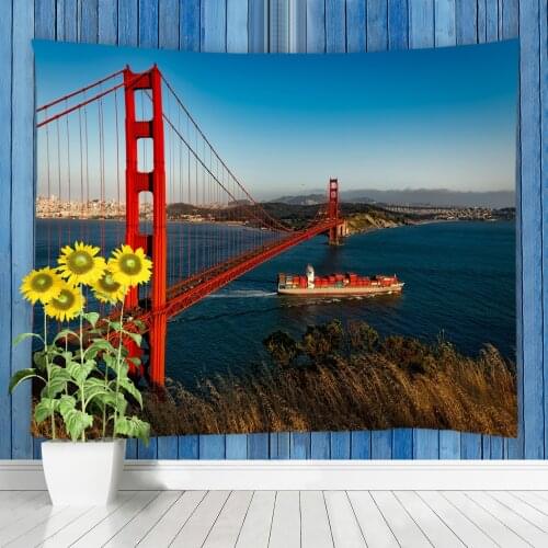 San Francisco Golden Gate Bridge Landscape Tapestry Wall Hanging Dorm Bedroom Decor Wall Tapestry Home Art Decoration Supplies
