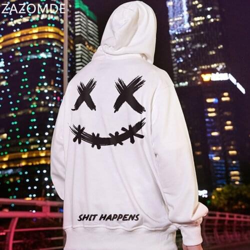 ZAZOMDE New Fleece Hoodies Sweatshirt Men High Street Loose Streetwear Hoodie Top Winter Pullover Hoody Fashion Oversize Clothes