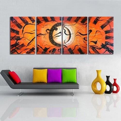 CHARMING 4pc MODERN ABSTRACT HUGE DRAWING ROOM ART OIL PAINTING ON CANVAS ART HOME DECOR GIFTS