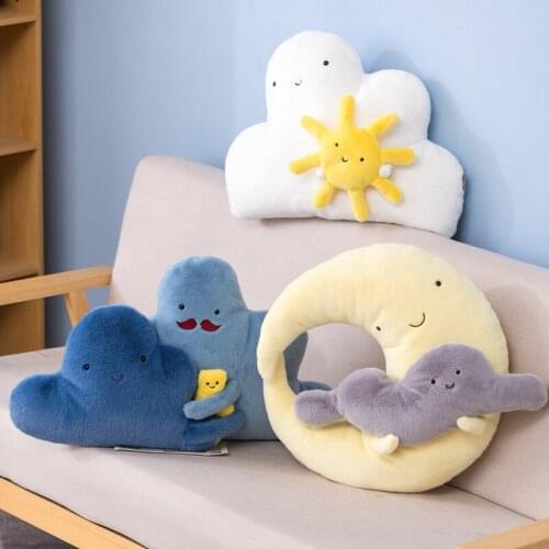50cm 70cm Lovely Sky Series Cloud Moon Sun Plush Pillow Creative Cloud Dolls Sofa Cushion Room Decor Toys for Girls Baby