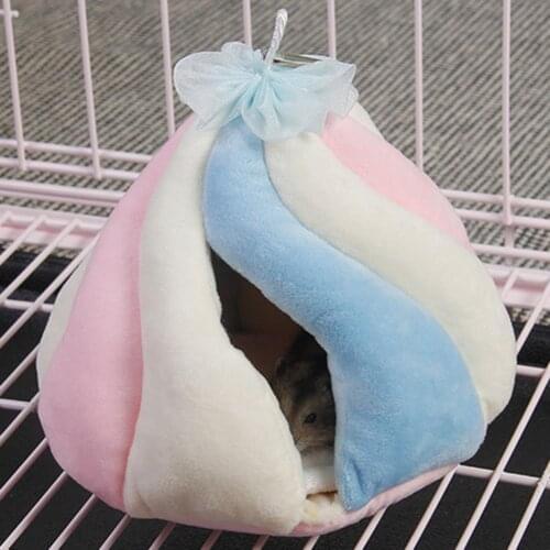 Small Pet Swing Bed Colorful Cotton Candy Shape Squirrel Hammock Winter Warm Sleeping Hanging Bed