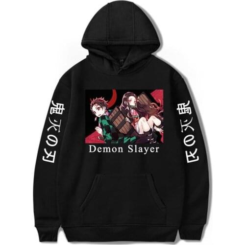 Anime Demon Slayer Pullover Sweatshirt girls Long Sleeve Men Anime Hoodies Harajuku Demon Slayer Fashion Cool No Yaiba Sudadera