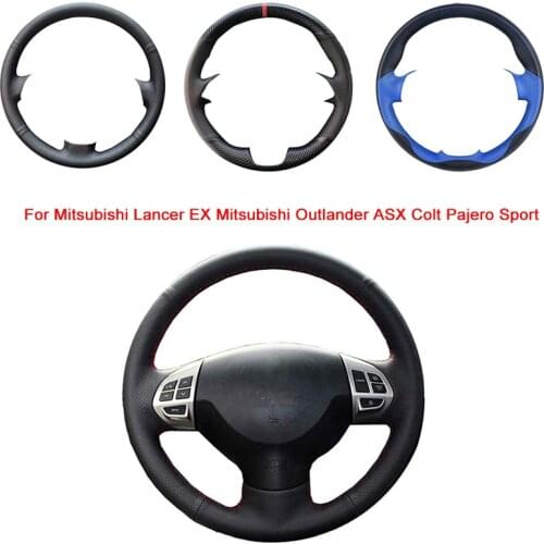 Hand-Stitched Artificial Leather Car Steering Wheel cover For Mitsubishi Lancer EX 10 Lancer X Outlander ASX Colt Pajero Sport